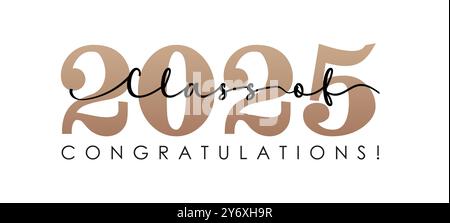 class of 2025 Graduation Quote typography vector sublimation.Senior Class Of 2025 Graduation retro vintage typography sublimation on white background Stock Vector
