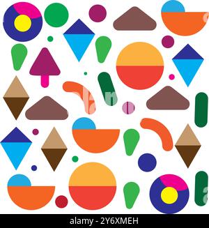 Colorful Shapes Design and Pattern Stock Vector