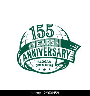 155 years anniversary design template. 155th logo. Vector and ...