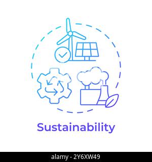 Sustainability blue gradient concept icon Stock Vector