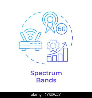 Spectrum bands blue gradient concept icon Stock Vector