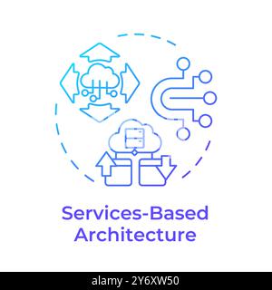 Services based architecture blue gradient concept icon Stock Vector