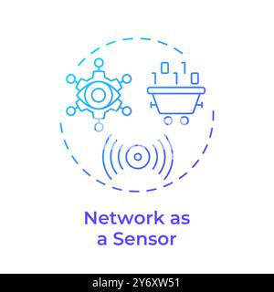 Network as sensor blue gradient concept icon Stock Vector