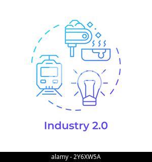 Industry 2.0 blue gradient concept icon Stock Vector