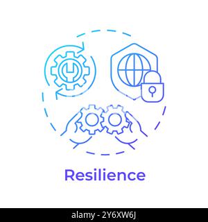 Resilience blue gradient concept icon Stock Vector