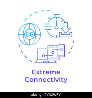 Extreme connectivity blue gradient concept icon Stock Vector