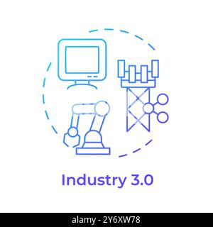 Industry 3.0 blue gradient concept icon Stock Vector