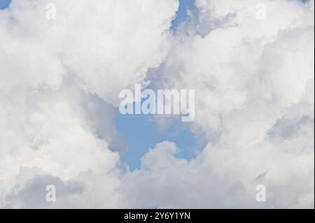 Abstract blue cloudy sky background. Copy space. Stock Photo