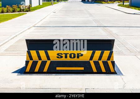 Car Entry Control Equipment Parking Barrier Stock Photo