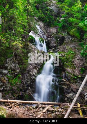 Kmetov waterfall in Koprovska valley, Tatras Stock Photo
