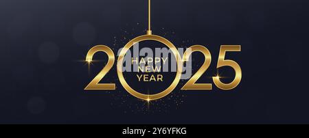 Celebration Happy new year 2025 background design, Banner, Poster, post design illustrations. Premium vector design 2025. Celebration New Year's Eve Stock Vector