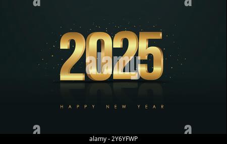 celebration Happy new year 2025 design background banner post card. With colorful truncated number illustrations. Premium vector design new year eve's Stock Vector