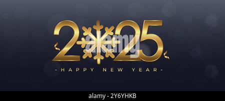Celebration Happy new year 2025 background design, Banner, Poster, post design illustrations. Premium vector design 2025. Celebration New Year's Eve Stock Vector