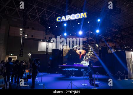 Chiba, Japan. 26th Sep, 2024. Capcom booth at Tokyo Game Show 2024. (Photo by Stanislav Kogiku/SOPA Images/Sipa USA) Credit: Sipa USA/Alamy Live News Stock Photo