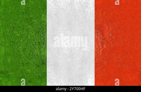 Italian flag with vertical stripes of green, white and red and textured surface Stock Photo