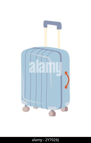 Travel suitcase, blue. Simple illustration, isolated white background vector Stock Vector