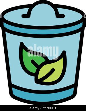 This icon represents a compost bin being used to hold organic waste, perfect for illustrating composting and gardening concepts Stock Vector