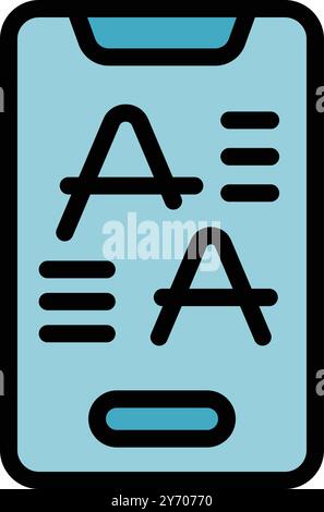Smartphone displaying font style options for personalized user interface customization Stock Vector