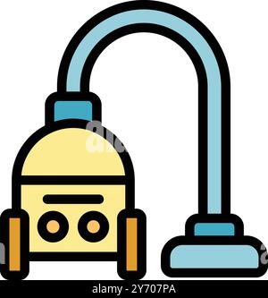 Vacuum cleaner cleaning dust from floor icon representing domestic appliance for housework Stock Vector