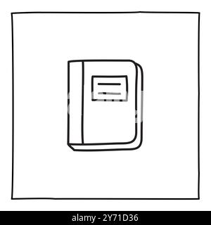 Doodle notebook icon freehand drawn with thin line in minimalistic style Stock Vector