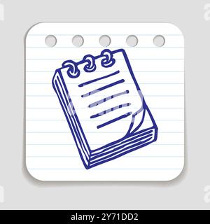 Doodle Notepad icon. Stock Vector