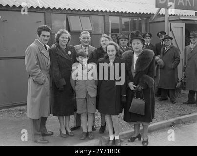 MILLS LEAVES FOR SOUTH AFRICA    FREDDIE MILLS , World cruiser -weight champion , left London Airport to fly to South Africa for his fight with Johnny Ralph , the South -African heavy-weight title holder, in Johannesburg, on November 6th. He was accompanied by his manager , Ted Broadribb , and Johnny Williams , who is to fight on the same bill as Mills.      October 20 1948 Stock Photo