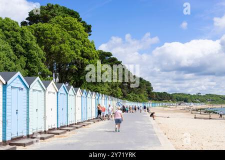 Beach huts Mudeford Beach huts for rent and Avon beach a long sandy beach at Mudeford Dorset Avon Beach beach huts Dorset England UK GB  Europe Stock Photo