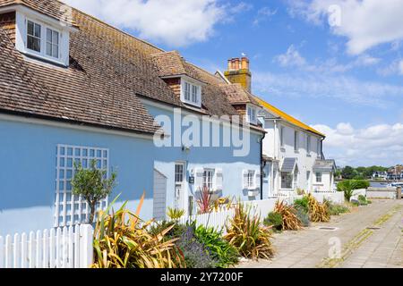 Mudeford Dorset - Little Haven a Holiday home a former fishermen's cottage in Mudeford on the harbourside at Mudeford Quay Dorset England UK GB Europe Stock Photo