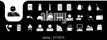 waiter icon set collection design vector Stock Vector