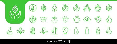 nature care icon set collection design vector Stock Vector
