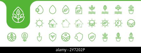 nature care icon set collection design vector Stock Vector