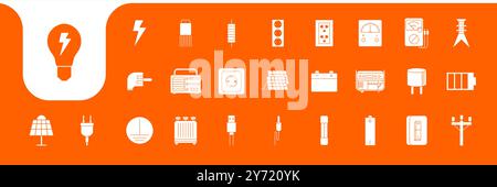electrical duty icon set collection design vector Stock Vector