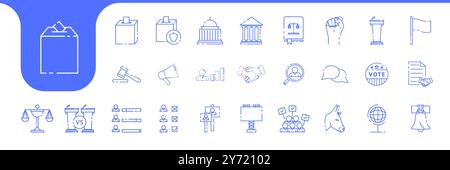 political lines icon set collection design vector Stock Vector