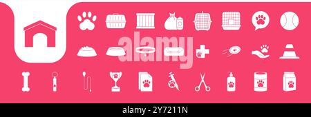 pets care and cargo icon set collection design vector Stock Vector