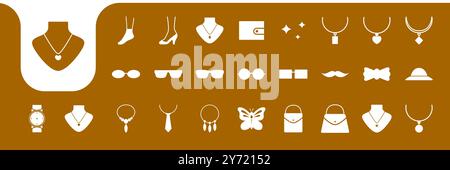 women accessories icon set collection design vector Stock Vector