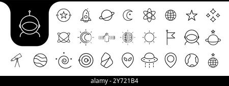 astronaut line icon set collection design vector Stock Vector