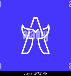 letter a fish tail logo design vector Stock Vector