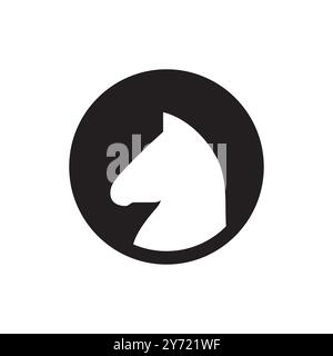 head horse side view mascot simple logo design vector Stock Vector