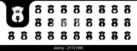 mouse cute icon set collection design vector Stock Vector