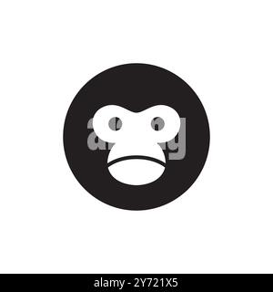 mascot gorilla cute circle logo design vector Stock Vector