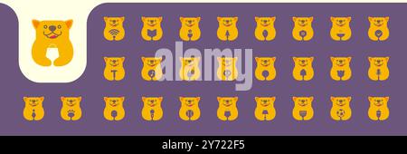 cute cat colorful mascot icon vector designs Stock Vector