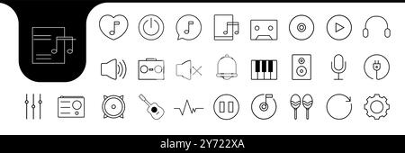 audio music line icon vector designs Stock Vector