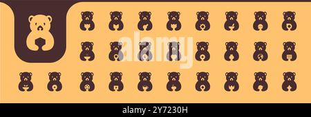 baby bear flat mascot icon vector designs Stock Vector