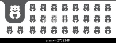 beaver animal cute icon vector designs Stock Vector