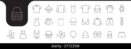 clothing outfits line minimal icon vector design Stock Vector