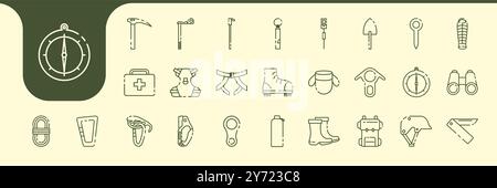 climber lines icon set vector design Stock Vector