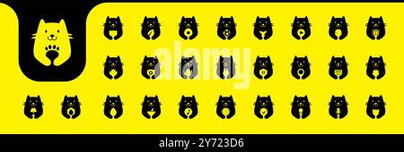 cute cat holding, mascot flat icon vector designs Stock Vector