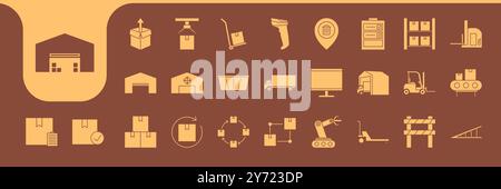 warehouse simple icon vector designs Stock Vector