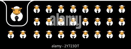 animal livestock sheep cute icon vector designs Stock Vector