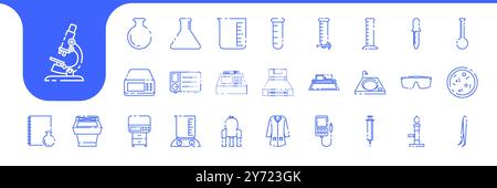 laboratory science tools lines icon vector designs Stock Vector